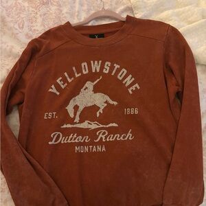Yellowstone Dutton Ranch Crewneck Sweater - Rust